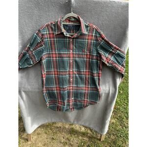 Ralph Lauren Polo Button Up Shirt Mens Size Large Plaid Red Pony Preppy P1